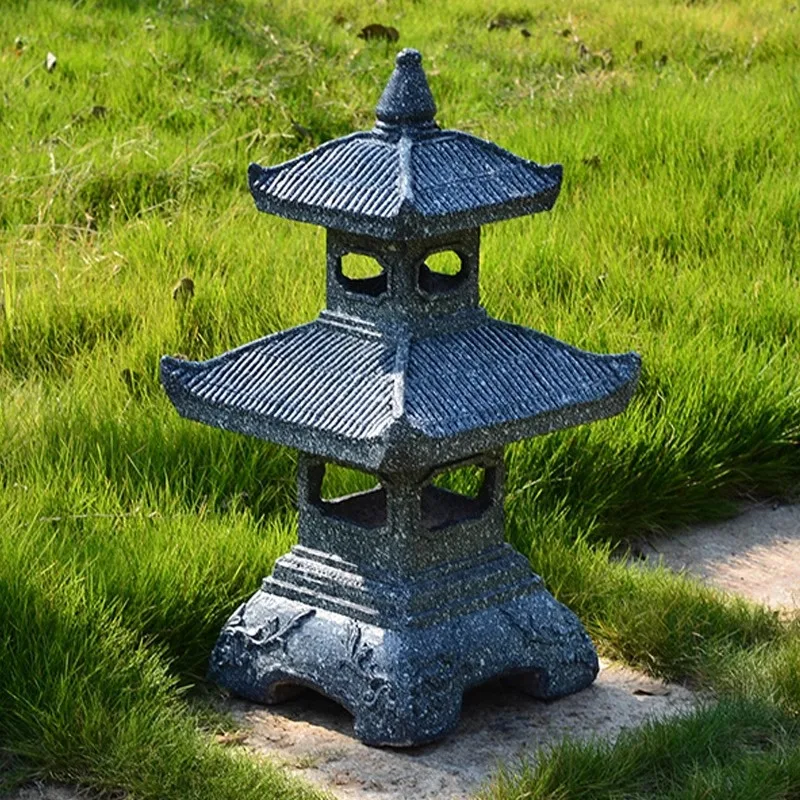 Retro solar garden stone tower - Gardening Hand Tools Japanese 评论和价格