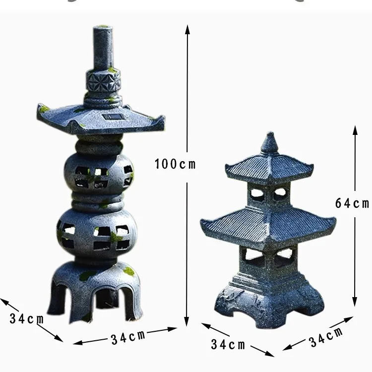 Retro solar garden stone tower - Gardening Hand Tools Japanese 评论和价格