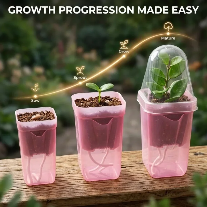 Transparent Pink Self Watering - Self-Watering Planter 评论和价格