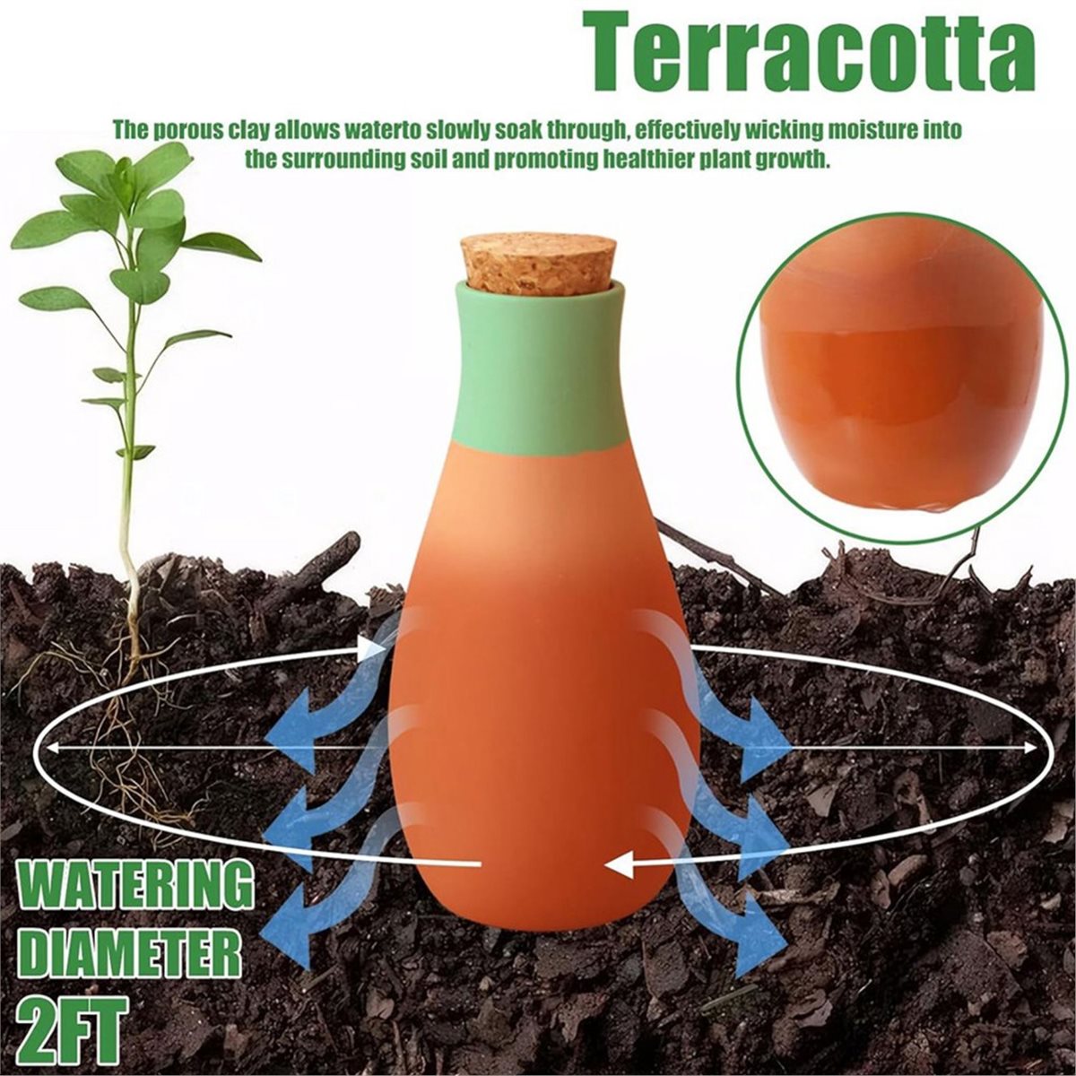 A20I 4PCS Terracotta Watering  - Self-Watering Planter 评论和价格