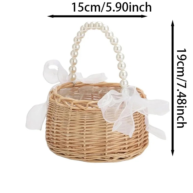 Pearl Handle Rattan Wedding Fl - Gardening Tools Girls 评论和价格