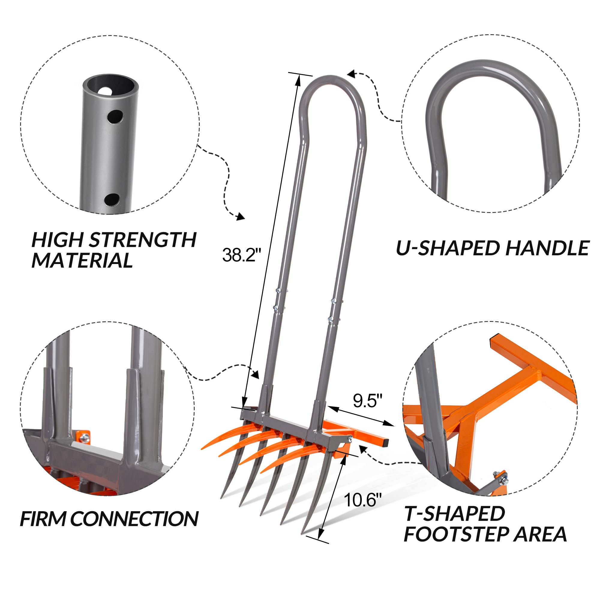 Broad Fork Heavy Duty 9-Tine H - Spade Digging Fork 评论和价格